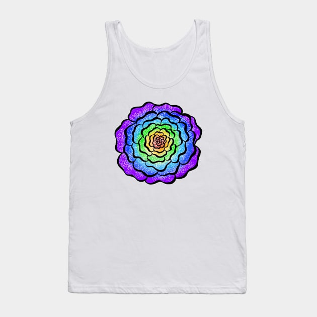 Rainbow Space Rose Tank Top by One Creative Ginger